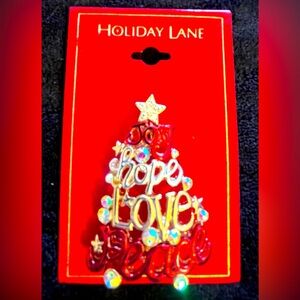Holiday Lane - Hope, Love, Peace Brooch
NWT
